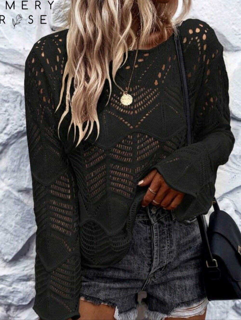 ❣️4 For $20 ❣️ SHEIN Black Openwork  Sweater